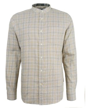 Men's Barbour Birch Long Sleeve Tailored Fit Cotton Shirt - Stone