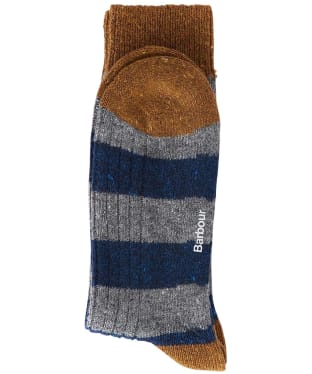 Men’s Barbour Houghton Stripe Socks - Asphalt / Navy