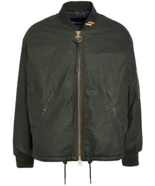 Men's Barbour Flyer Waxed Cotton Field Jacket - Black