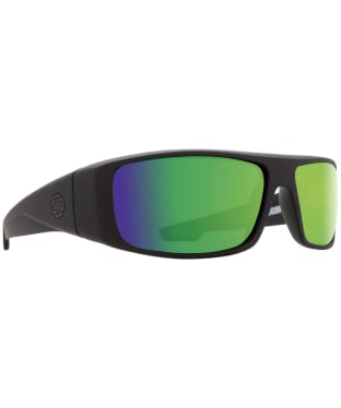Spy Logan Sunglasses - Happy Bronze Polar With Green Spectra Mirror - Matte Black