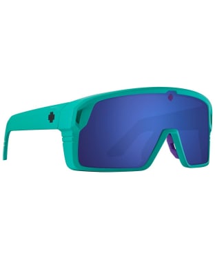 Spy Monolith Sunglasses - Happy Gray Green Dark Blue Spectra Mirror Lens - Matte Teal