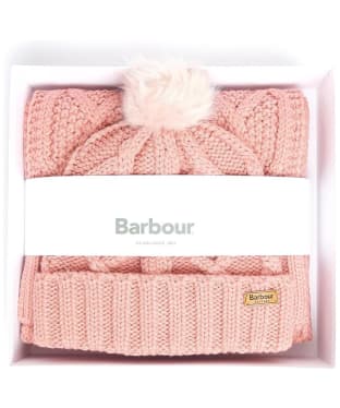 Women's Barbour Ridley Beanie And Scarf - Dusty Rose