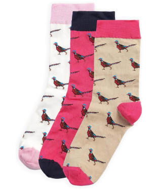 Women's Barbour Pheasant Sock Gift Set - Pink Dahlia