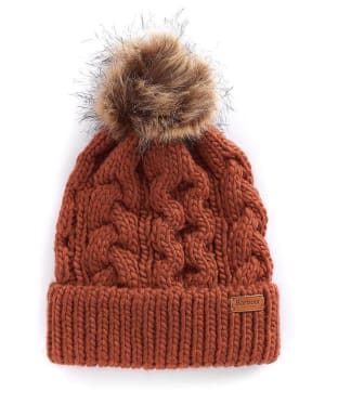 Women's Barbour Penshaw Cable Beanie - Warm Ginger