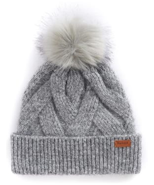 Women's Barbour Dace Cable Beanie - Light Grey