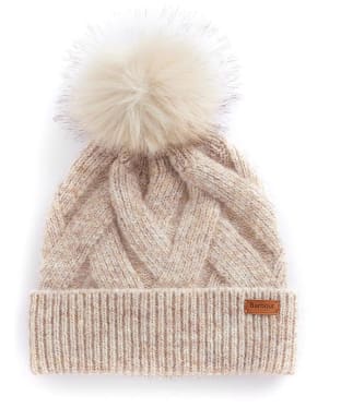 Women's Barbour Dace Cable Beanie - Sand Beige