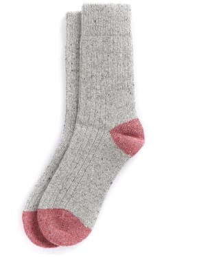 Women's Barbour Houghton Socks - Light Grey / Pink