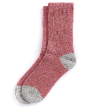 Women's Barbour Houghton Socks - Pink / Light Grey