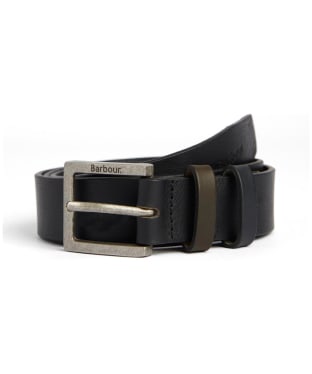 Men's Barbour Argyll Leather Belt - Black