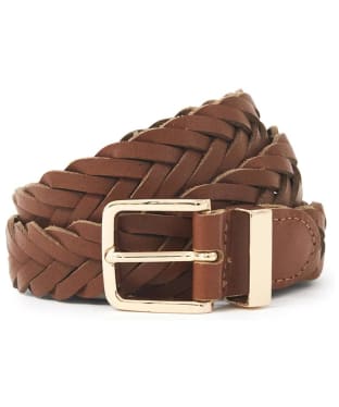 Women's Crew Clothing Plaited Leather Belt - Tan