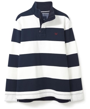 Men's Crew Clothing Padstow Pique Sweatshirt - Navy / White Stripe