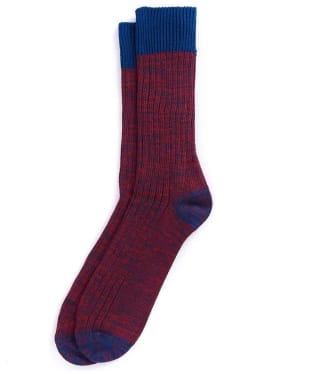 Men's Barbour Twisted Contrast Sock - Cranberry