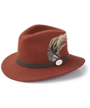 Women's Hicks & Brown The Suffolk Fedora - Fawn Side Feather - Cinnamon