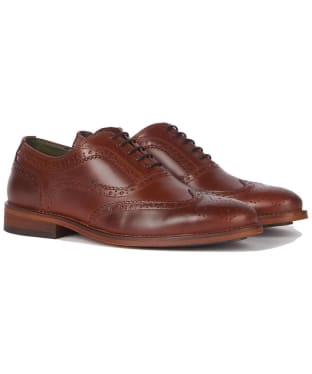 Men's Barbour Isham Oxford Brogue Shoes - Mahogany