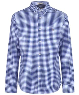 Men's Gant Regular Fit Long Sleeve Poplin Gingham Shirt - College Blue