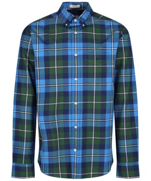 Men's Gant Long Sleeve Poplin Large Check Shirt - Forest Green