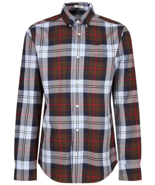 Men's Gant Long Sleeve Poplin Large Check Shirt - Rich Brown