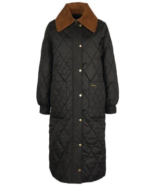 Women's Barbour Marsett Quilt Jacket - Black / Black / Sage Tartan