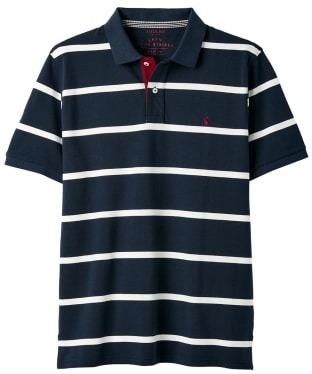 Men's Joules Filbert Short Sleeve Cotton Polo Shirt - Navy / White Stripe