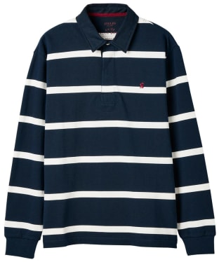 Men's Joules Onside Cotton Rugby Shirt - Navy / Cream Stripe