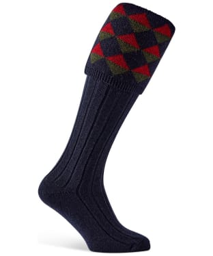 Men's Pennine Grand Merino Wool Rich Shooting Socks - Navy