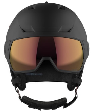 Women's Salomon Icon LT Visor Snow Helmet - Black / Pink / Gold
