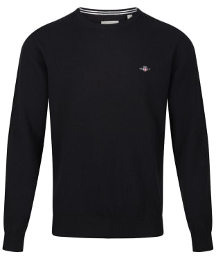 Men's Gant Superfine Lambswool Crew Neck Sweater - Black