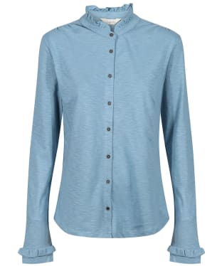 Women’s Lily & Me Hailey Frill Relaxed Fit Cotton Shirt - Sea Mist