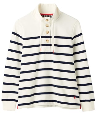 Women's Joules Southwold Funnel Neck Sweatshirt - Navy / Cream Stripe