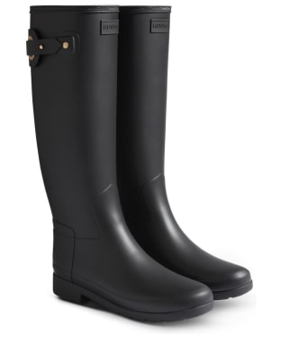 Women's Hunter Refined Tall Eyelet Buckle Wellington Boots - Black