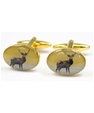Men's Soprano Standing Stag Country Cufflinks - Gold