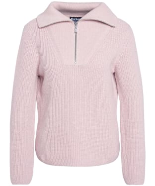 Women's Barbour International Prost Knitted Zip Neck Jumper - Orchid