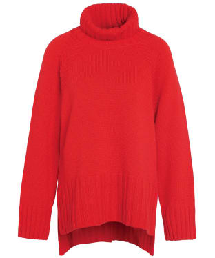 Women's Barbour Norma Roll Neck Knitted Jumper - Blaze Red