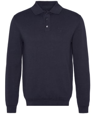 Men's Barbour Bassington Long Sleeve Knitted Polo Shirt - Navy