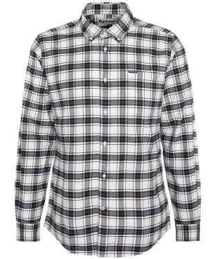 Men's Barbour Langton Long Sleeve Tailored Cotton Shirt - Ecru