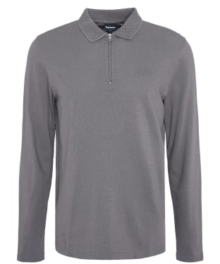 Men's Barbour International Long Sleeve Heath Polo Shirt - Night Grey
