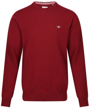 Men's Gant Superfine Lambswool Crew Neck Sweater - Port Red