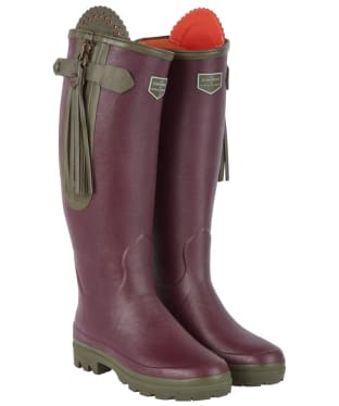Women’s Le Chameau X Fairfax and Favor L’Alliance Tall Wellington Boots - Cherry