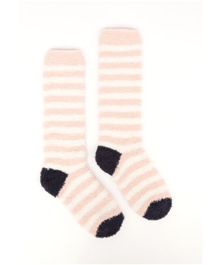 Women's Joules Fluffy Socks - Pink Stripe