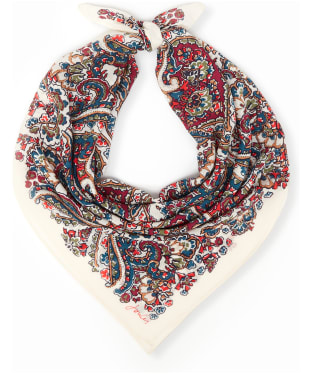 Women's Joules Elsie Printed Square Scarf - Creme Paisley