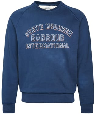 Men's Barbour International Laguna Crew Neck Sweatshirt - Washed Cobalt