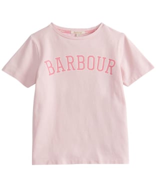 Girl's Barbour Northumberland Short Sleeve Cotton Blend T-Shirt, 10-15yrs - Shell Pink