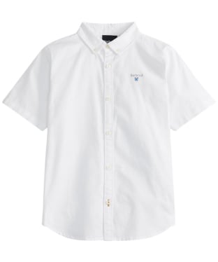 Boy's Barbour Camford Short Sleeve Tailored Fit Cotton Blend Shirt, 6-9yrs - White
