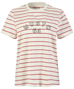 Women’s Musto Classic Cotton Striped Short Sleeved T-Shirt - Sweet Raspberry