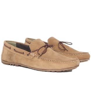 Men's Barbour Jenson Leather Boat Shoe - Taupe Suede