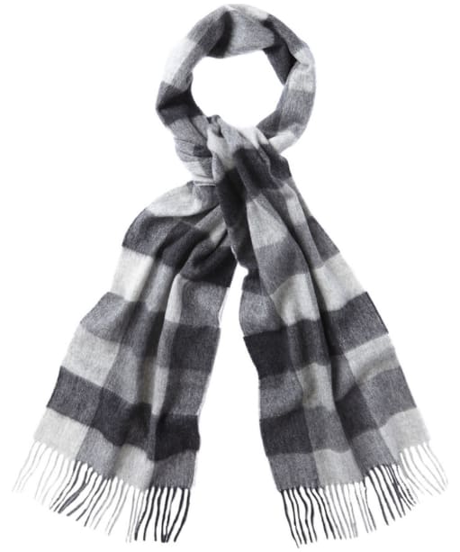 Barbour Large Tattersall Lambswool Scarf - Charcoal | Grey