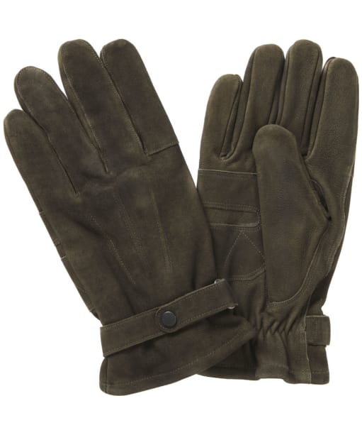 Men's Barbour Leather Thinsulate Gloves - Olive