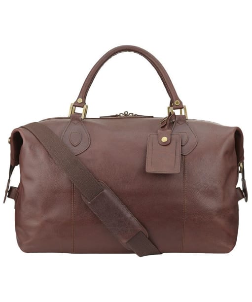 Barbour Leather Medium Travel Explorer Bag - Brown 