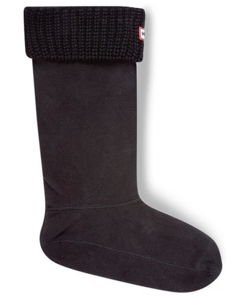 Hunter Half Cardigan Stitch Boot Socks - Black