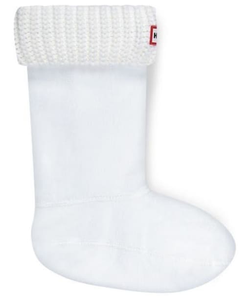 Hunter Kids Half-Cardigan Stitch Boot Socks - White